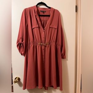 Plus Collar Mauve Dress